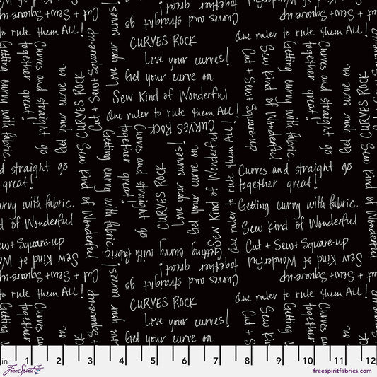 Writing on the Wall by Sew Kind of Wonderful : Curves PWSK999.BLACK