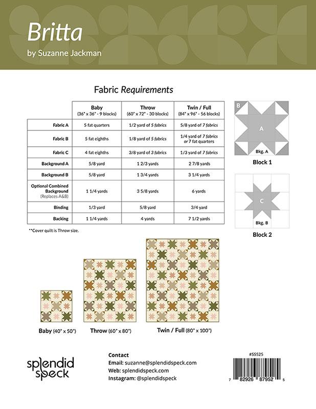 Britta Quilt Pattern by The Splendid Speck