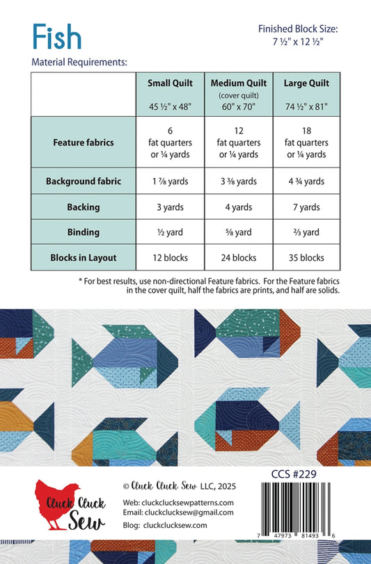 Fish Quilt Pattern by Cluck Cluck Sew