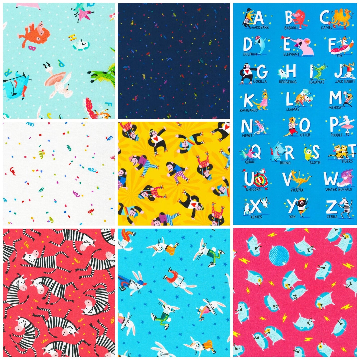 ABC Dance by Hello! Lucky : Fat Quarter Bundle with Panel