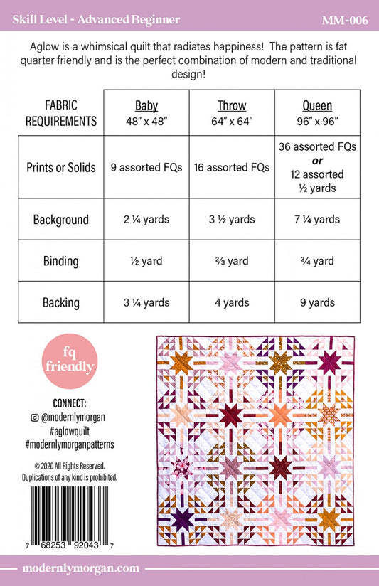 Aglow Quilt Pattern by Modernly Morgan