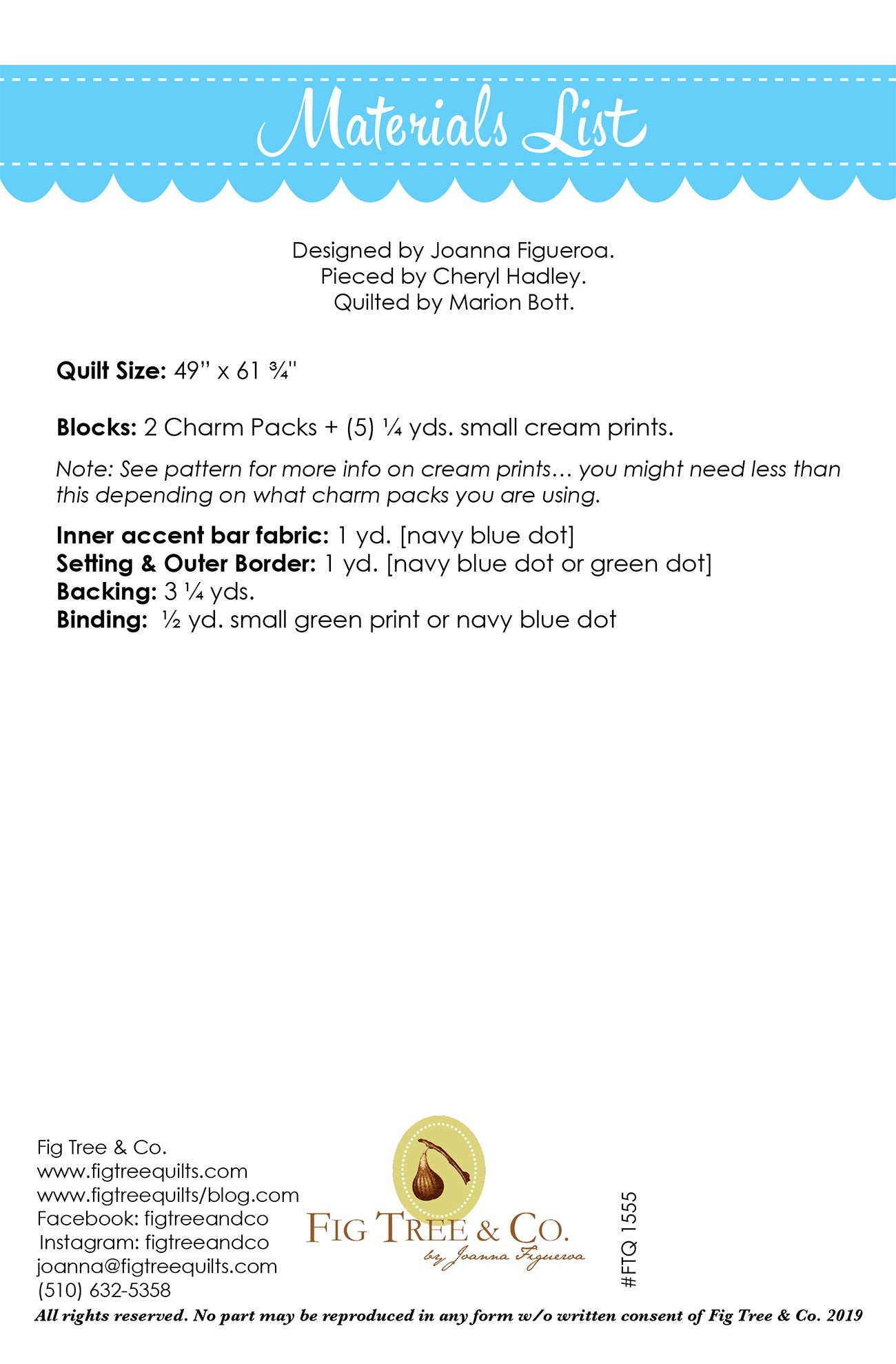 Charm Pack Picnic Quilt Pattern by Fig Tree & Co