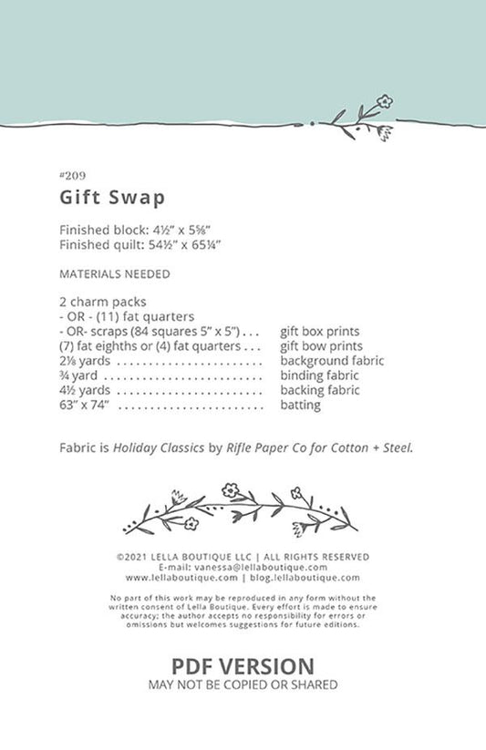 Gift Swap Quilt Pattern by Lella Boutique
