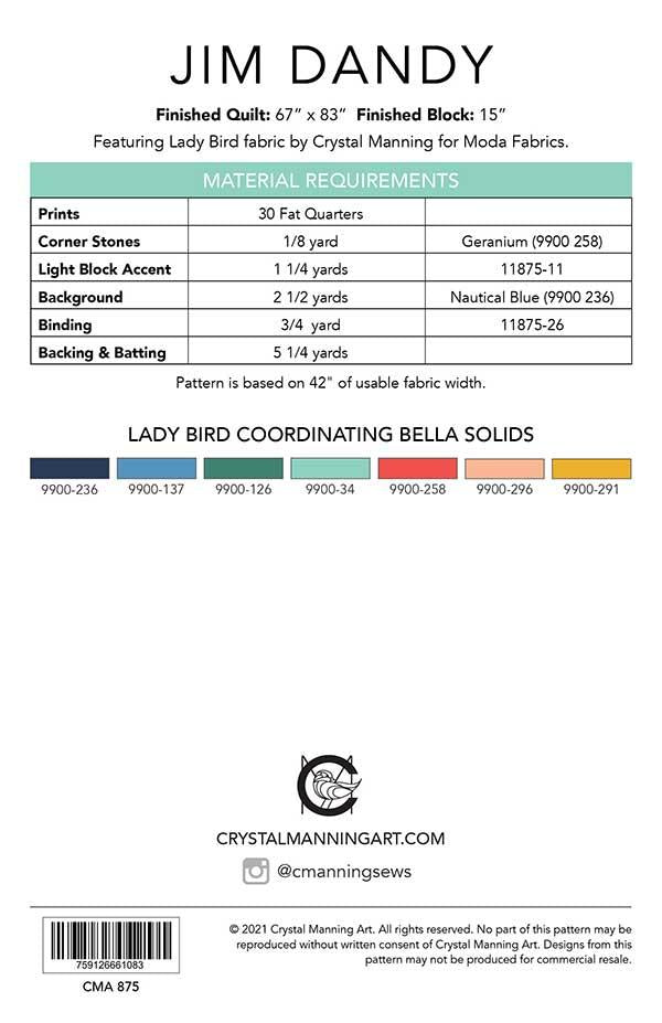 Jim Dandy Quilt Pattern by Crystal Manning