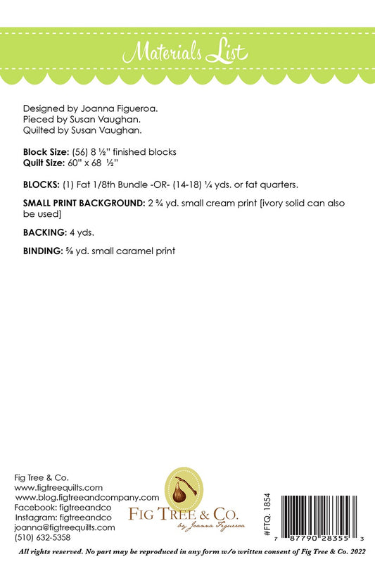 Leaf Checkerboard Quilt Pattern by Fig Tree & Co.