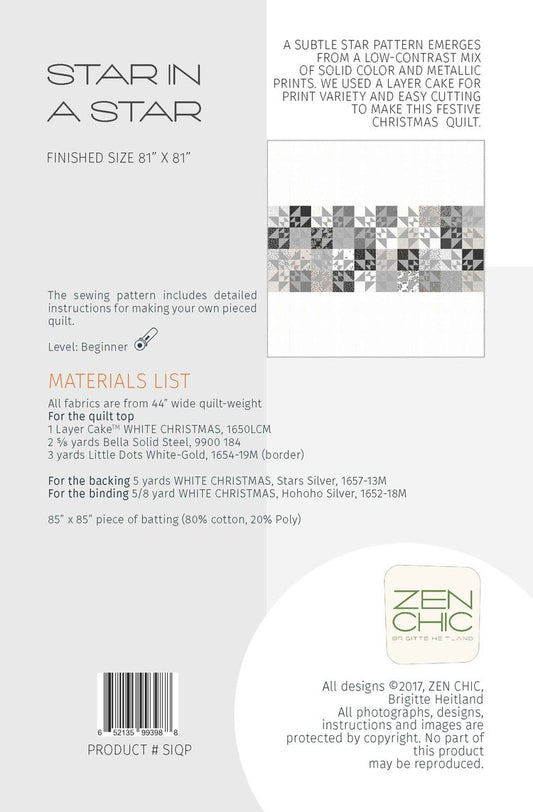 Star in a Star Quilt Pattern by Zen Chic