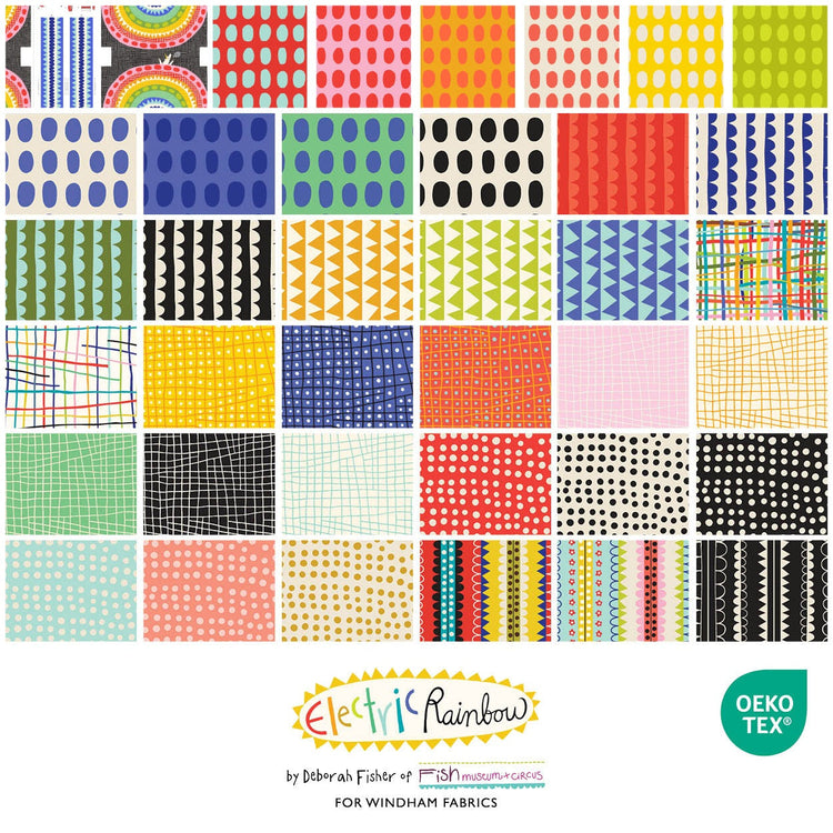 Electric Rainbow by Deborah Fisher of Fish Museum and Circus for Windham Fabrics