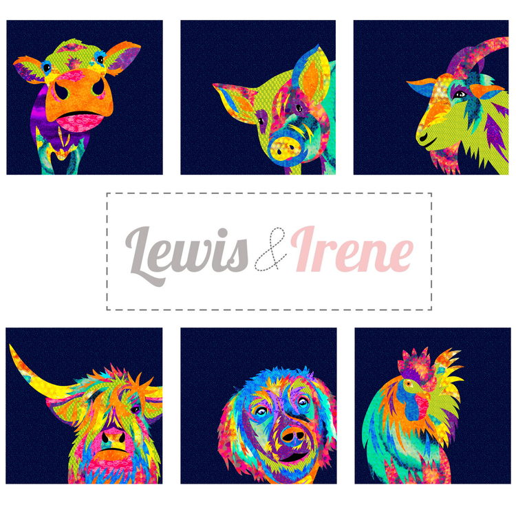 The Farmyard Collection Appliqué Panels by Delphine Brooks for Lewis & Irene