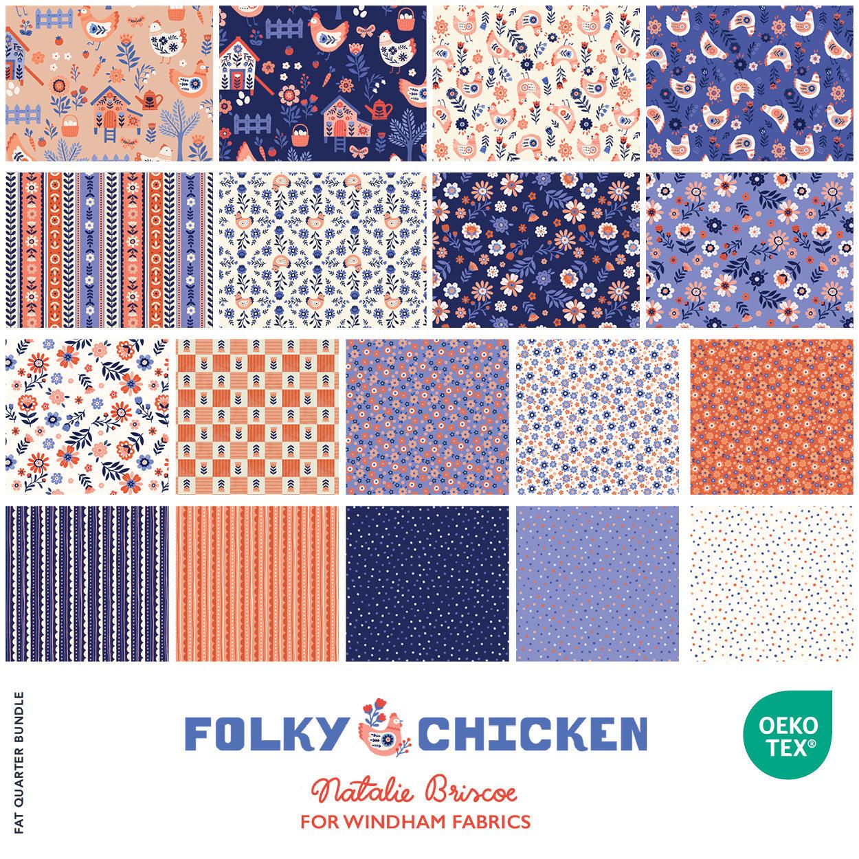 Folky Chicken by Natalie Briscoe for Windham Fabrics
