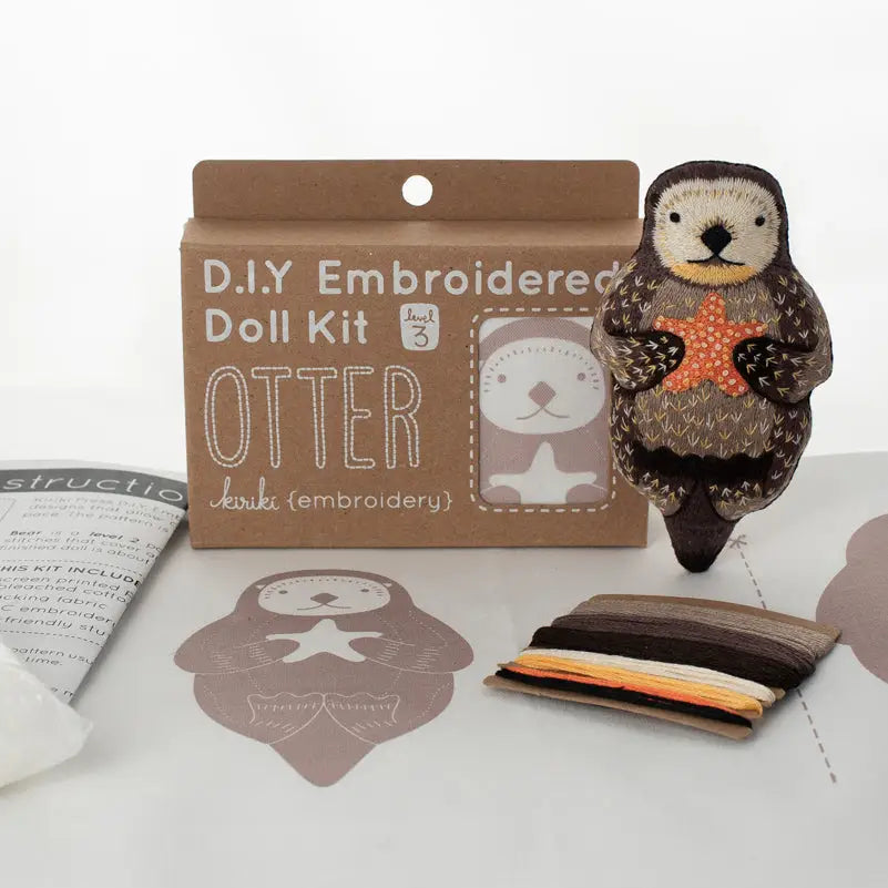Otter Embroidery Doll Kit