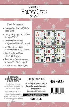 Holiday Cards Quilt Pattern by Ginigber