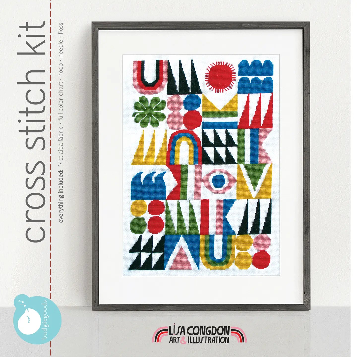 Brightside Cross Stitch Kit by Lisa Congdon