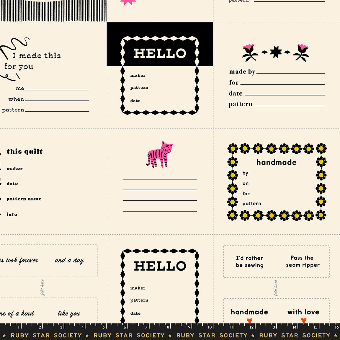 1-800-Calico by Alexia Marcelle Abegg : Thanks I Made This Panel Black RS4165 14