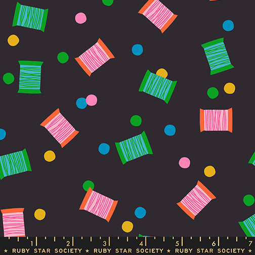 1-800-Notions by Ruby Star Society Collaborative REPRINT : Spools Soft Black RS5212 15