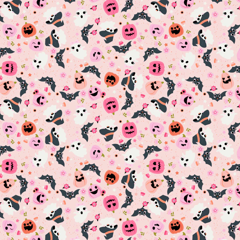 Not Scary by Poppie Cotton : Going Batty Pink