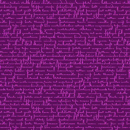 Scrawl by Giucy Giuce : Quilty Words Purple Agate A-1214-P