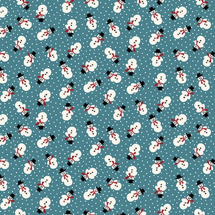 Winter in Snowtown by Stacy West - Tiny Tossed Snowman Teal 1221-77 (Estimated Ship Date June 2024)