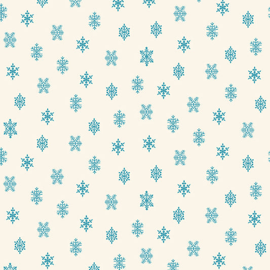 L'hiver à Snowtown par Stacy West - Snowflakes Cream/Lt. Bleu 1223-01