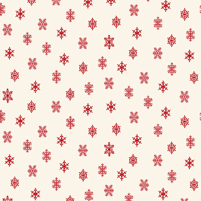 Winter in Snowtown by Stacy West - Snowflakes Cream/Red 1223-08