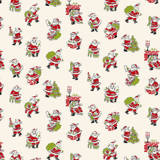 Mon Noël d'enfance par Stacy West - Crème Père Noël et cheminée 1403-86