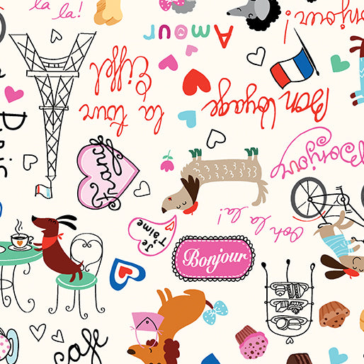 Parisian Pups by Kanvas Studio 2.5" Strips - Special Order (Expected Arrival July 2025)