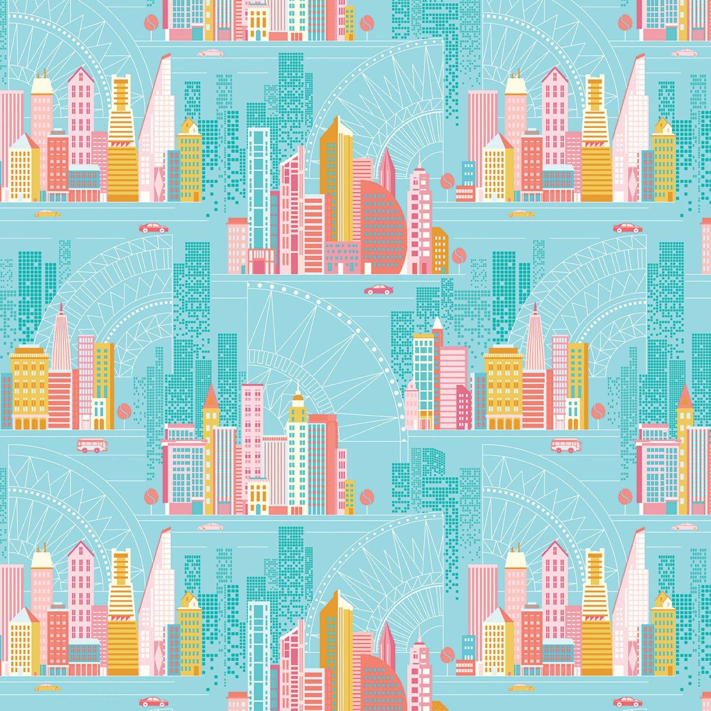 Cityscape Day by Amanda Murphy 42 pc 10" Squares - Special Order (Expected Arrival February 2025)