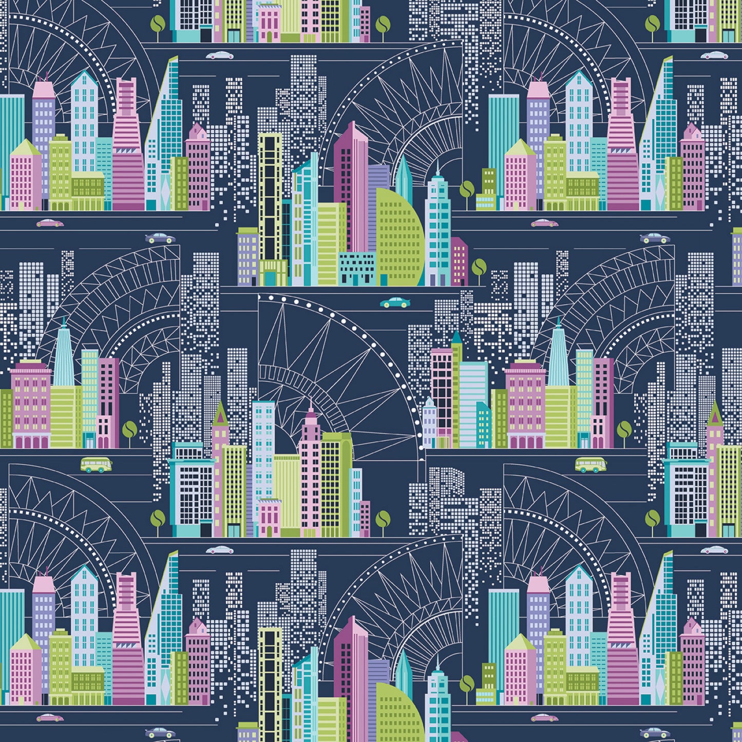 Cityscape Night by Amanda Murphy 42 pc 10" Squares - Special Order (Expected Arrival February 2025)