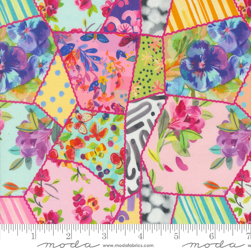 Flower Patches by Amarylis Henderson : Picnic Patchwork Rainbow 21824 11 (Estimated Delivery Jan. 2025)
