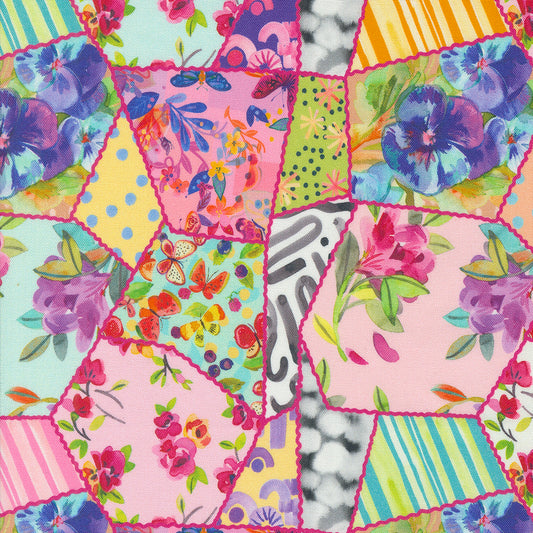Flower Patches by Amarylis Henderson : Picnic Patchwork Rainbow 21824 11 (Estimated Delivery Jan. 2025)