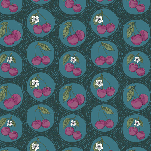 Black Forest by Jayme Murray : Dotted Cherries Teal 229259