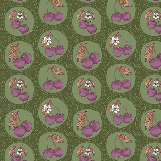 Black Forest by Jayme Murray : Dotted Cherries Olive 229260