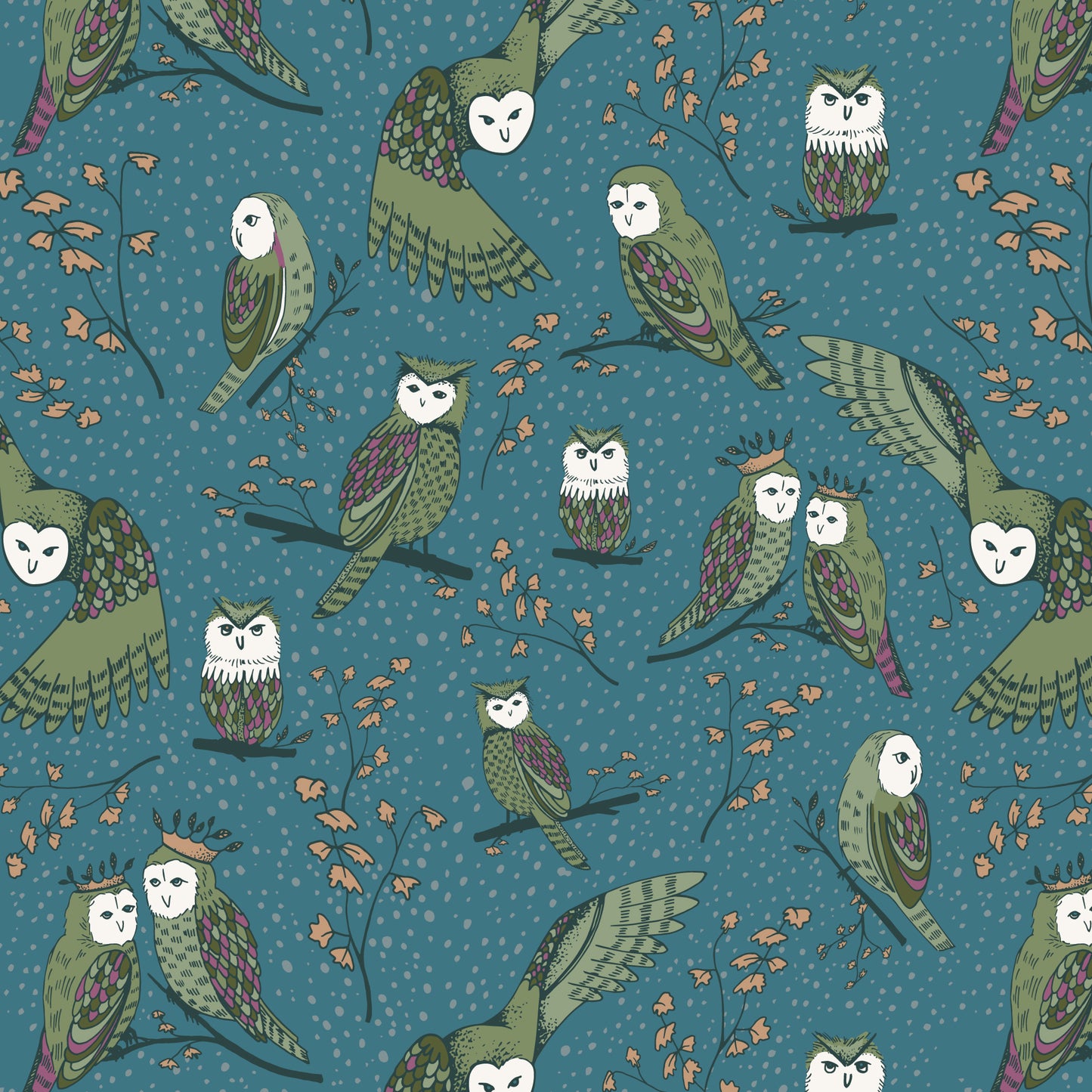 Black Forest by Jayme Murray : Owlette Teal 229262