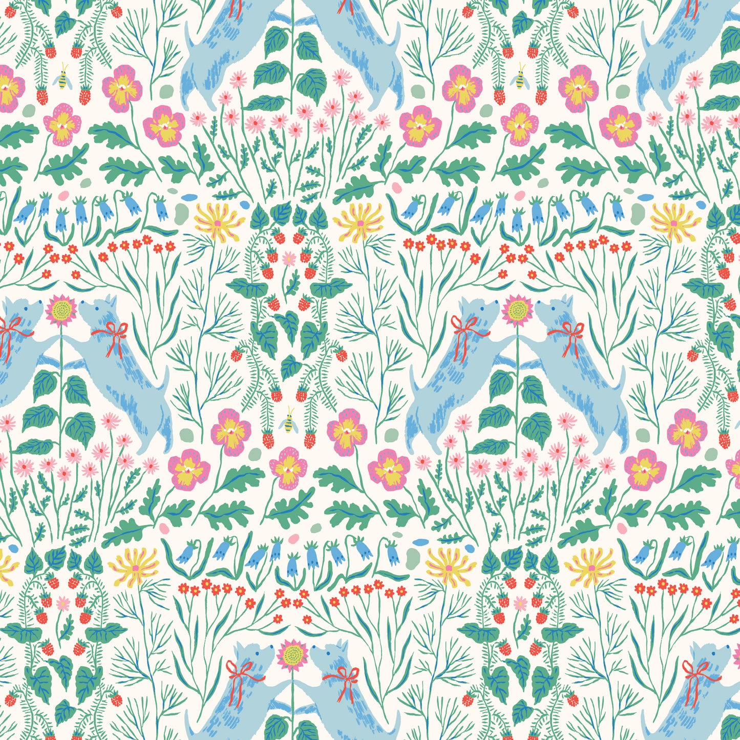 Summer's End by Emily Taylor : Flower Patch Pups Multi 229747