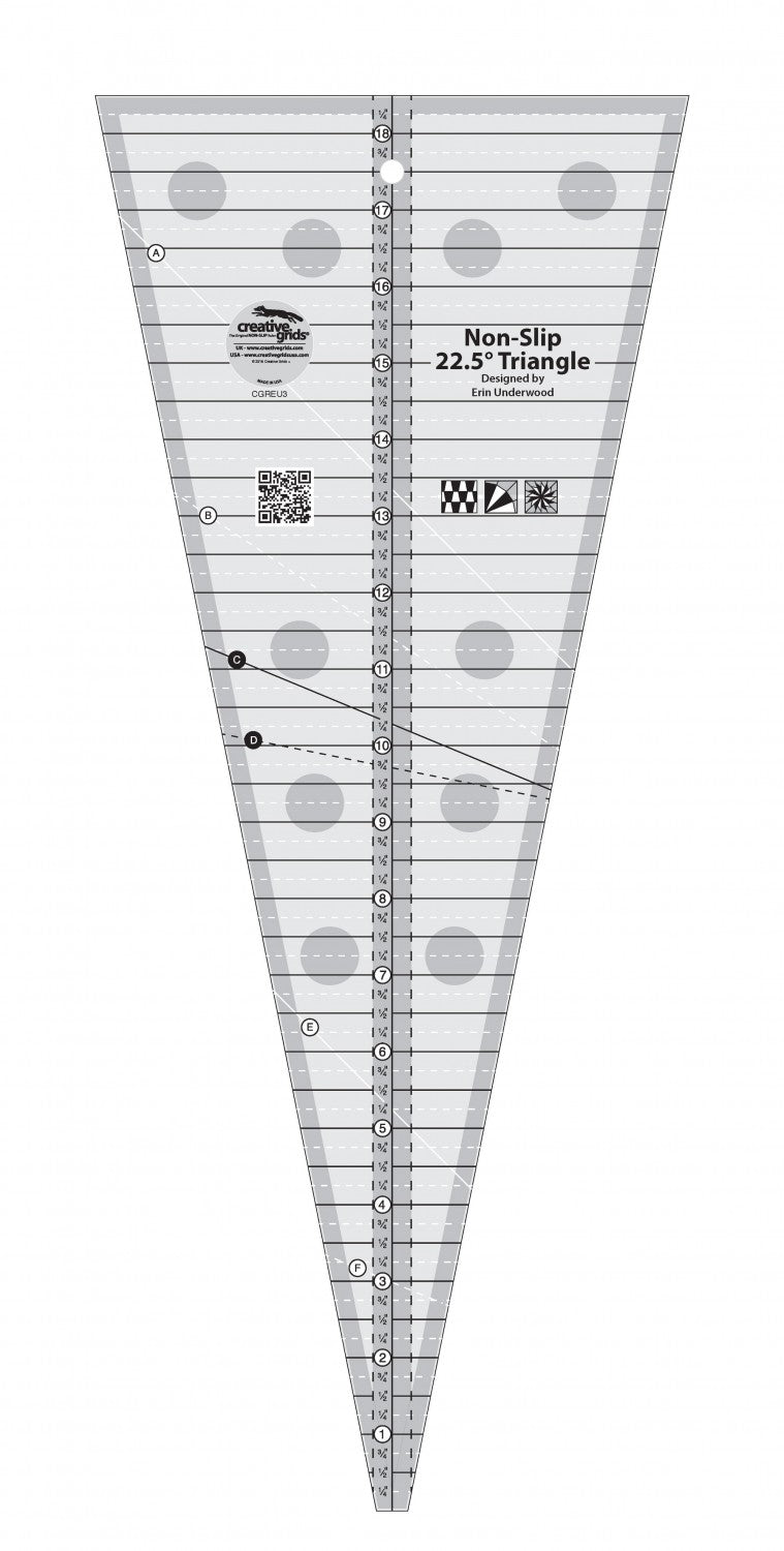 22.5 Degree Triangle Quilt Ruler CGREU3