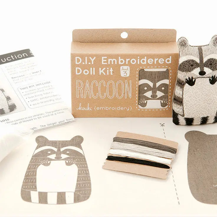 Raccoon Embroidery Doll Kit