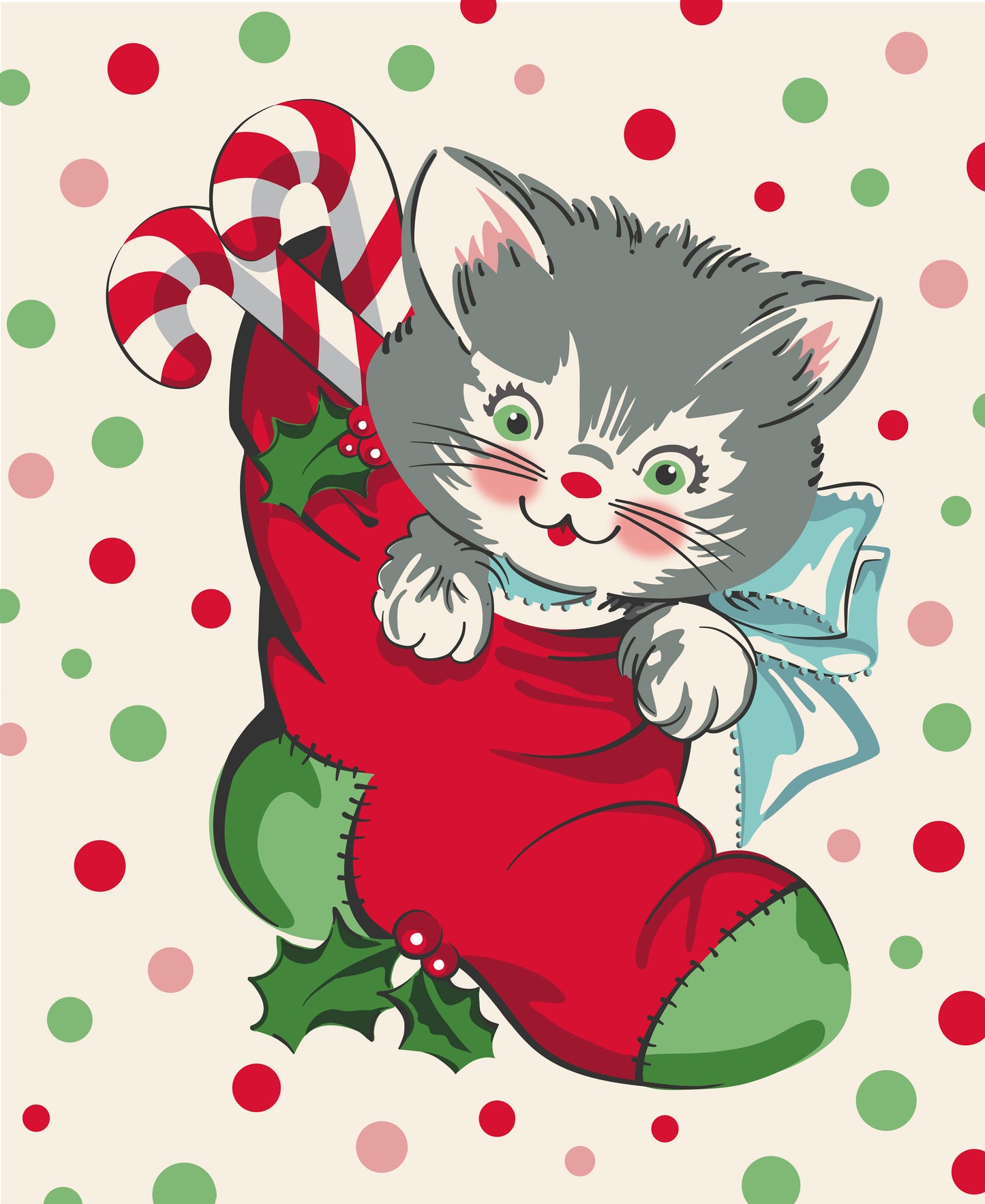 Kitty Christmas by Urban Chiks : Fat Quarter Bundle with Panel