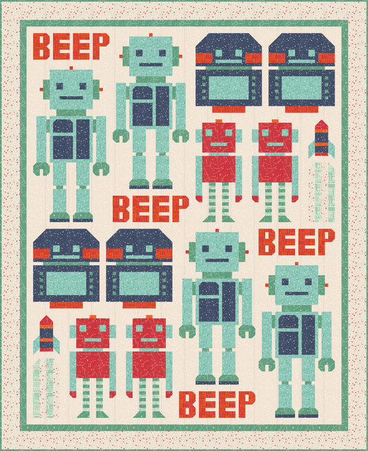 321 Blast Off by Stacy Iest Hsu : Beep Beep Quilt Kit