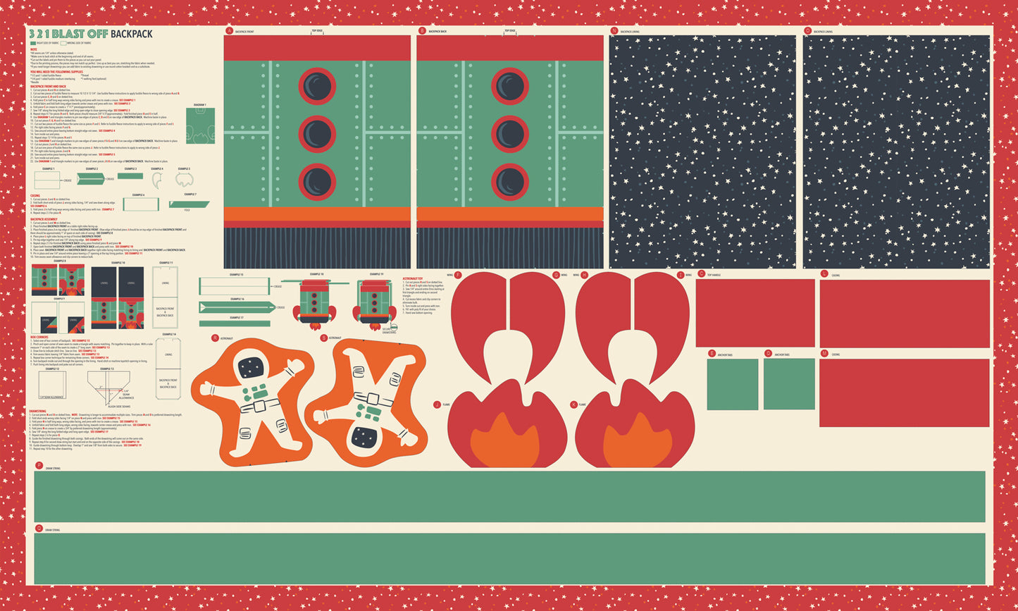 321 Blast Off by Stacy Iest Hsu : Backpack Panel Multi 20957 11