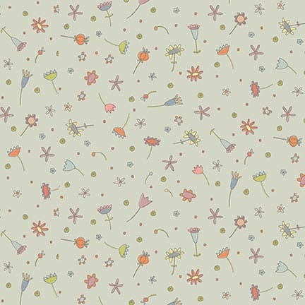 Simply Be by Anni Downs : Scattered Flowers Dove Grey  3324-17