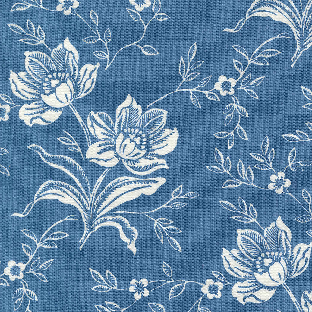 Denim et marguerites par Fig Tree &amp; Co. : Woodcut Bloom Denim 35380 17