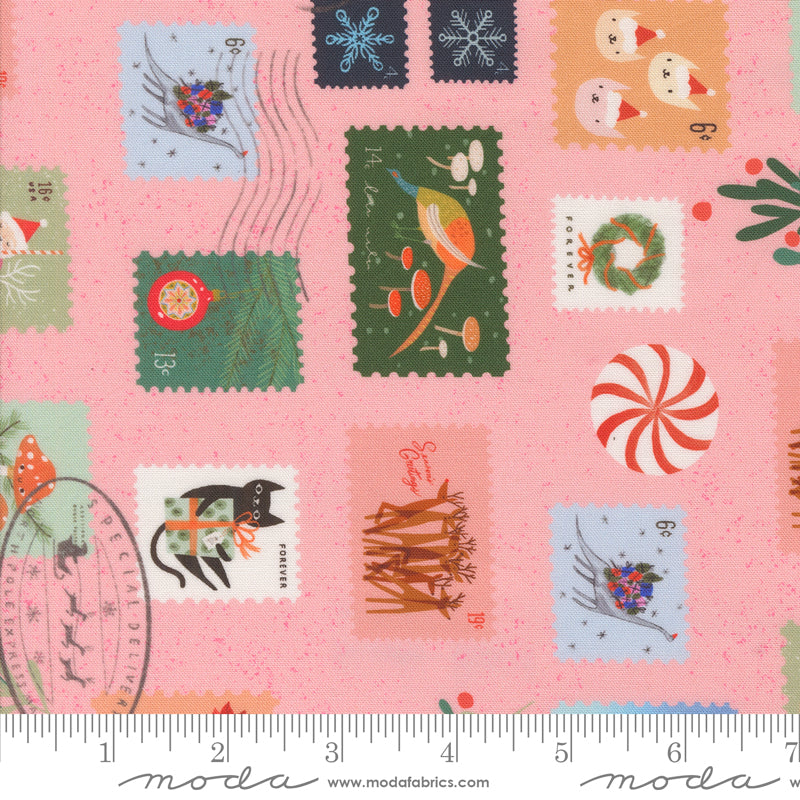 Tiny Christmas by Lizzy House - Christmas Stamps Cotton Candy 37132 15 (Estimated Arrival June 2025)