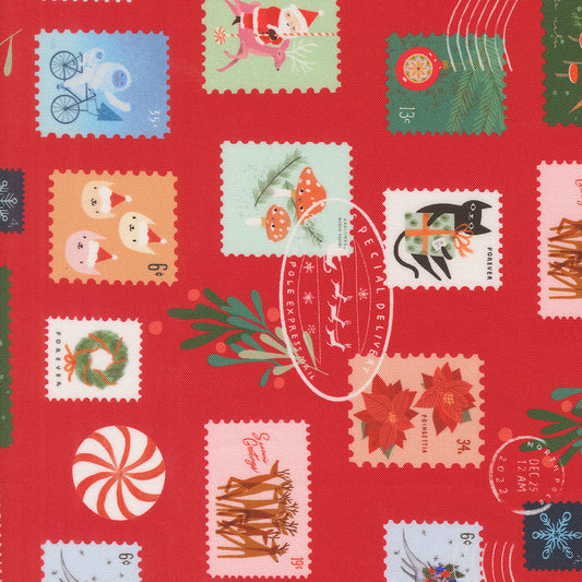 Tiny Christmas by Lizzy House - Christmas Stamps Christmas Red 37132 12 (Estimated Arrival June 2025)