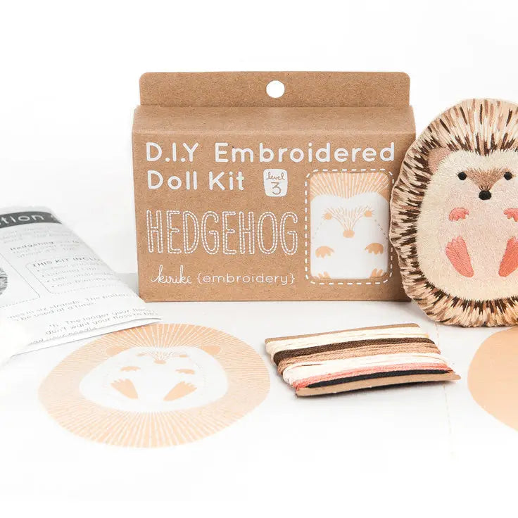 Hedgehog Embroidery Doll Kit