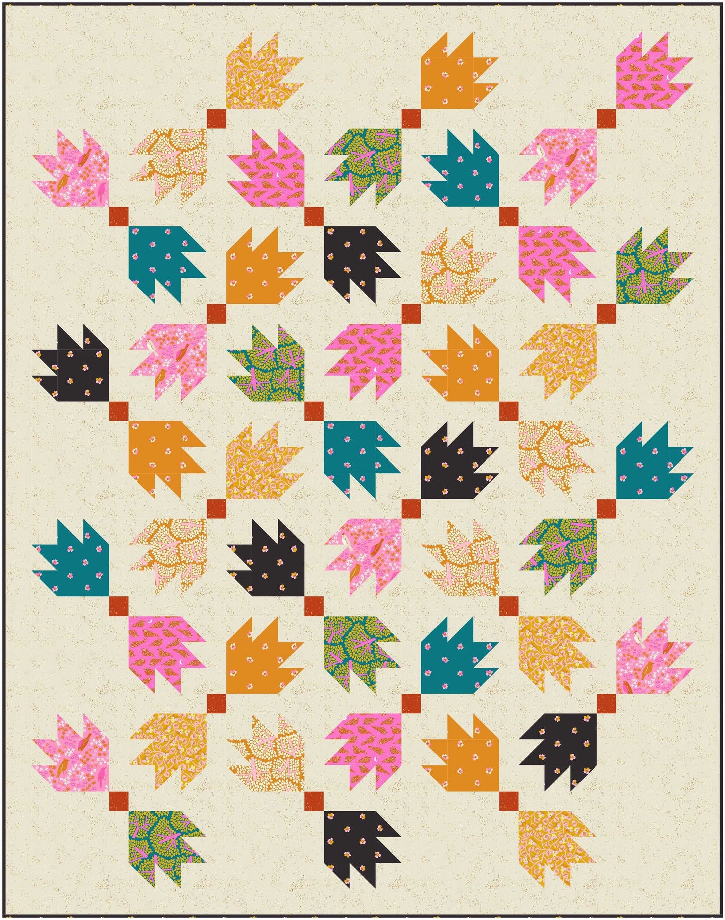 Bird is the Word by Kimberly Kight : Tea Leaves Quilt Kit (Estimated Arrival Dec.2024)