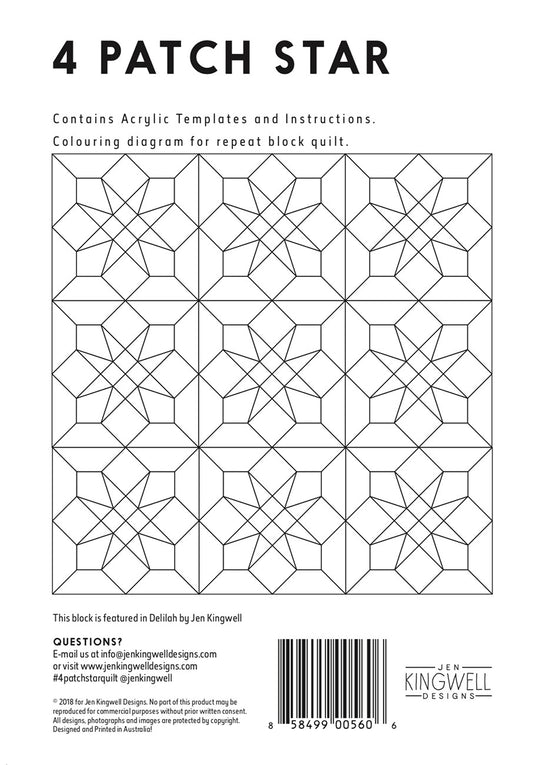 4 Patch Star Tempter by Jen Kingwell Designs - Special Order