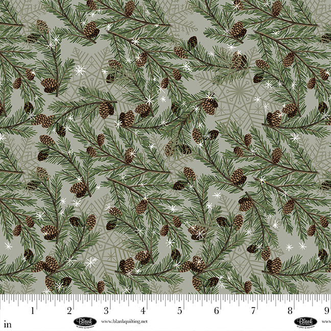 Chill Factor Flannel by Raquel Maciel : Pine Branches Lt. Olive 4241F-60