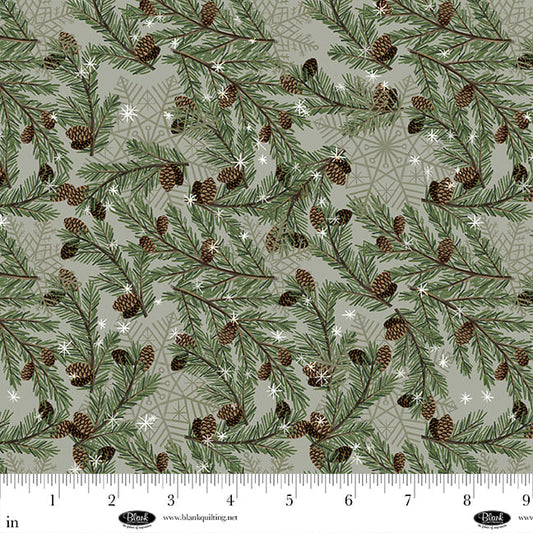 Chill Factor Flannel by Raquel Maciel : Pine Branches Lt. Olive 4241F-60