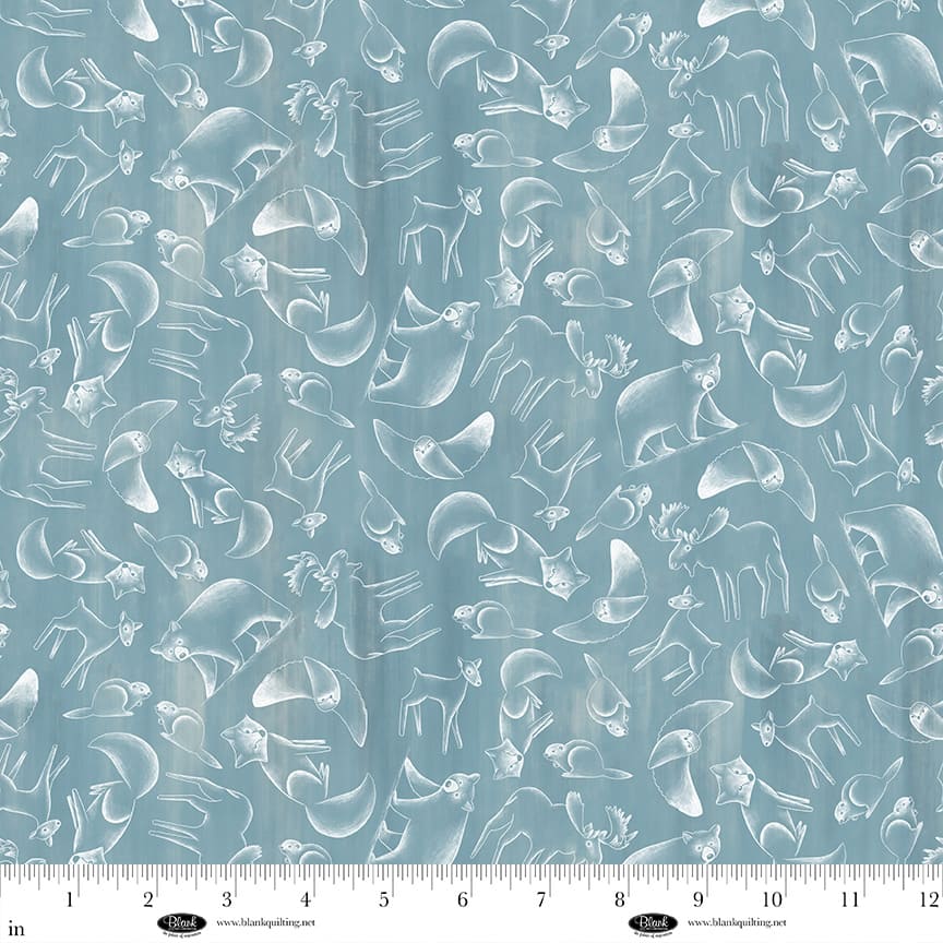 Chill Factor Flannel by Raquel Maciel : Animal Silhouettes Aqua 4242F-67