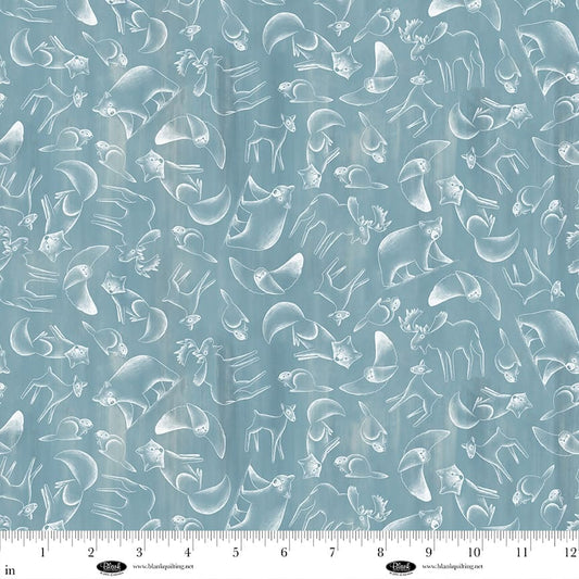 Chill Factor Flannel by Raquel Maciel : Animal Silhouettes Aqua 4242F-67