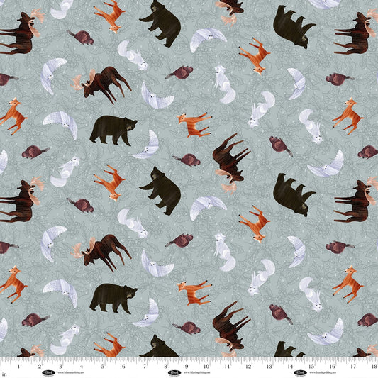 Chill Factor Flannel by Raquel Maciel : Forest Animals Sage 4243F-63